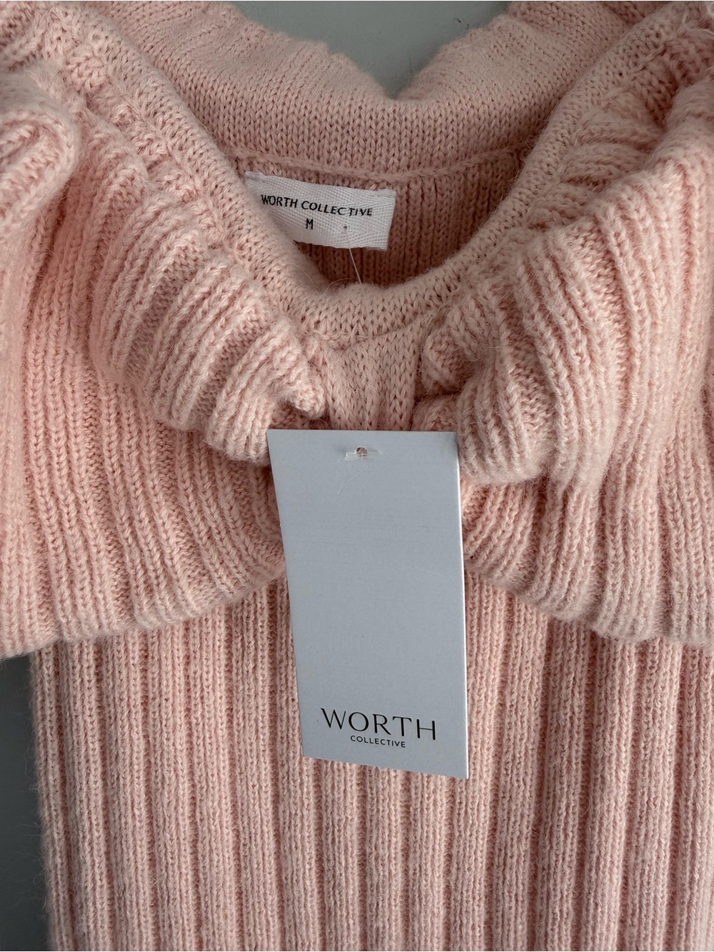 NWT WORTH Collective Aston Bow Front Maxi Sweater Dress in Pinkish Petal M - Picture 8 of 16